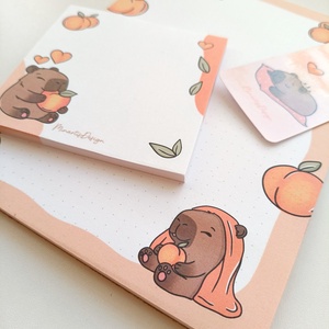 Kapibara jegyzettömb szett és könyvjelző - otthon & életmód - papír, írószer - jegyzetfüzet & napló - Meska.hu