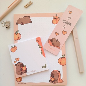 Kapibara jegyzettömb szett és könyvjelző - Meska.hu