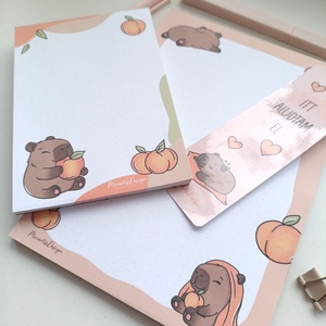 Kapibara jegyzettömb szett és könyvjelző - otthon & életmód - papír, írószer - jegyzetfüzet & napló - Meska.hu