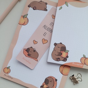 Kapibara jegyzettömb szett és könyvjelző - otthon & életmód - papír, írószer - jegyzetfüzet & napló - Meska.hu