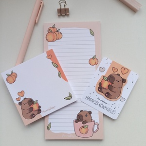 Kapibara jegyzettömb és mágneses könyvjelző szett , Otthon & Életmód, Papír, írószer, Jegyzetfüzet & Napló, Fotó, grafika, rajz, illusztráció, MESKA