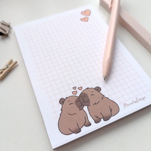 A6-os  szerelmes kapibara jegyzettömb  - otthon & életmód - papír, írószer - jegyzetfüzet & napló - Meska.hu