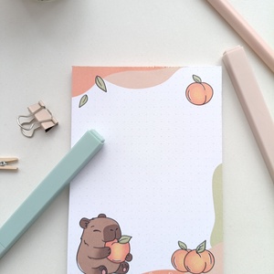 A6-os kapibara  barackos jegyzettömb  - otthon & életmód - papír, írószer - jegyzetfüzet & napló - Meska.hu