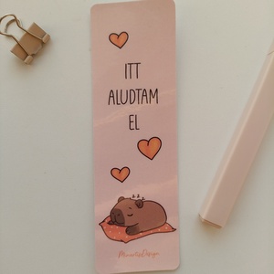 Kapibara itt aludtam el könyvjelző - könyv & zene - könyvjelző - Meska.hu