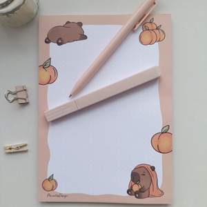 A5 jegyzettömb kapibara grafikával 25 lap / 50 lap, Otthon & Életmód, Papír, írószer, Jegyzetfüzet & Napló, Fotó, grafika, rajz, illusztráció, MESKA