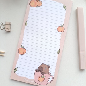 Kapibara, barackos jegyzettömb, Otthon & Életmód, Papír, írószer, Jegyzetfüzet & Napló, Fotó, grafika, rajz, illusztráció, MESKA