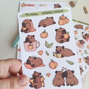 Matricaív - kapibara kapibarackok  - otthon & életmód - papír, írószer - matrica, matrica csomag - Meska.hu