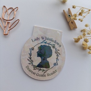 Bridgerton mágneses könyvjelző - Lady Whistledown - könyv & zene - könyvjelző - Meska.hu