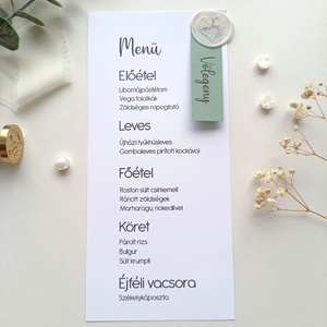 Esküvői menü és ültető kártya viaszpecséttel, Esküvő, Meghívó & Kártya, Menü, Papírművészet, MESKA