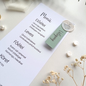 Esküvői menü és ültető kártya viaszpecséttel - esküvő - meghívó & kártya - menü - Meska.hu