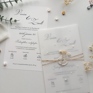 Esküvői meghívó viaszpecséttel gyöngyökkel - esküvő - meghívó & kártya - meghívó - Meska.hu