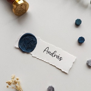 Esküvői ültető kártya - viasz pecséttel, Esküvő, Meghívó & Kártya, Ültetési rend, Papírművészet, MESKA