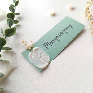 Esküvői ültető kártya viasz pecséttel, virággal, Esküvő, Meghívó & Kártya, Ültetési rend, Papírművészet, MESKA