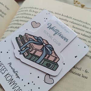 Mágneses könyvjelző - bridgerton wallflower könyvmoly - könyv & zene - könyvjelző - Meska.hu