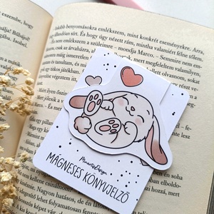 Mágneses könyvjelző - cuki nyuszi - könyv & zene - könyvjelző - Meska.hu