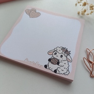 Cuki gorfis bárányos jegyzettömb - 9x9 cm - otthon & életmód - papír, írószer - jegyzetfüzet & napló - Meska.hu