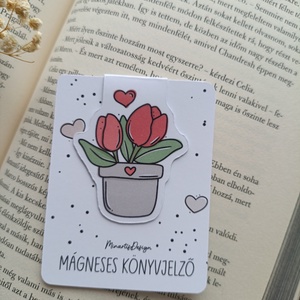 Mágneses könyvjelző - tulipán virág - könyv & zene - könyvjelző - Meska.hu