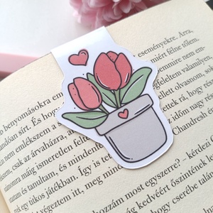 Mágneses könyvjelző - tulipán virág, Könyv & Zene, Könyvjelző, Papírművészet, MESKA