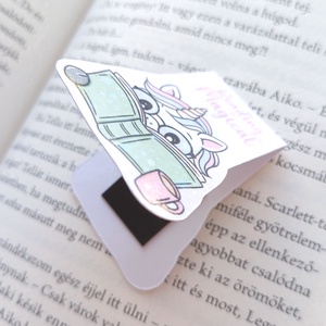mágneses könyvjelző - unikornis - reading is magical - könyv & zene - könyvjelző - Meska.hu