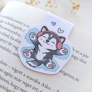 mágneses könyvjelző - cuki husky kutya - Meska.hu