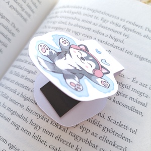 mágneses könyvjelző - cuki husky kutya - könyv & zene - könyvjelző - Meska.hu