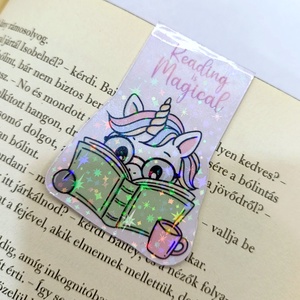 mágneses könyvjelző - unikornis - reading is magical - Meska.hu