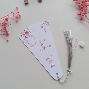 Esküvői legyező menü kártya és program kártya rózsaszín virágos , Esküvő, Meghívó & Kártya, Menü, Papírművészet, MESKA