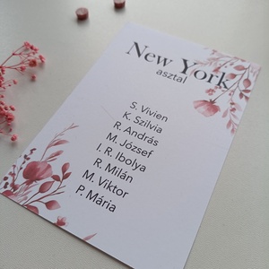 Esküvői ülés rend púderes rózsaszín virágos - esküvő - meghívó & kártya - ültetési rend - Meska.hu