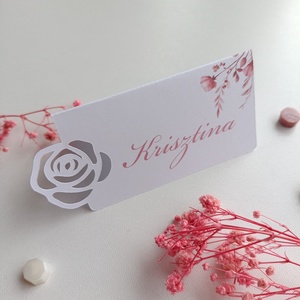 Esküvői ültetőkártya rózsa minta vágott , Esküvő, Meghívó & Kártya, Ültetési rend, Papírművészet, MESKA