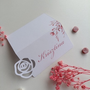 Esküvői ültetőkártya rózsa minta vágott  - esküvő - meghívó & kártya - ültetési rend - Meska.hu