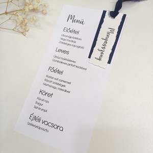 Esküvői menü és ültető kártya szalaggal, Esküvő, Meghívó & Kártya, Menü, Papírművészet, MESKA