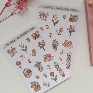 Matricaív - tavaszi virágok matrica - otthon & életmód - papír, írószer - matrica, matrica csomag - Meska.hu