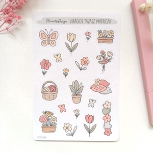 Matricaív - tavaszi virágok matrica, Otthon & Életmód, Papír, írószer, Matrica, matrica csomag, Fotó, grafika, rajz, illusztráció, MESKA