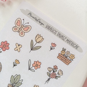 Matricaív - tavaszi virágok matrica - otthon & életmód - papír, írószer - matrica, matrica csomag - Meska.hu