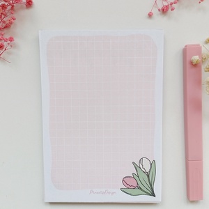 A6-os  jegyzettömb - tavaszi tulipános, Otthon & Életmód, Papír, írószer, Jegyzetfüzet & Napló, Fotó, grafika, rajz, illusztráció, MESKA