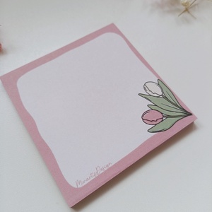 Tavasz tulipános jegyzettömb - 9x9 cm - otthon & életmód - papír, írószer - jegyzetfüzet & napló - Meska.hu
