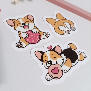 Corgi kutyus matrica , Otthon & Életmód, Papír, írószer, Matrica, matrica csomag, Fotó, grafika, rajz, illusztráció, MESKA