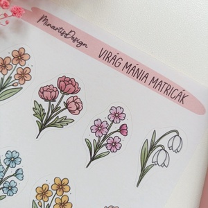 Matricaív - tavaszi virágok matrica - otthon & életmód - papír, írószer - matrica, matrica csomag - Meska.hu