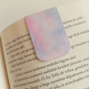 mágneses könyvjelző - rózsaszín csillogós galaxis - könyv & zene - könyvjelző - Meska.hu