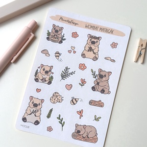 Matricaív - wombat, Otthon & Életmód, Papír, írószer, Matrica, matrica csomag, Fotó, grafika, rajz, illusztráció, MESKA