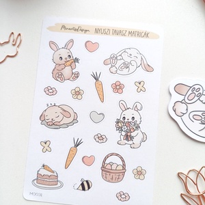 Matricaív - nyuszis húsvét matricák, Otthon & Életmód, Papír, írószer, Matrica, matrica csomag, Fotó, grafika, rajz, illusztráció, MESKA