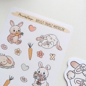 Matricaív - nyuszis húsvét matricák - otthon & életmód - papír, írószer - matrica, matrica csomag - Meska.hu