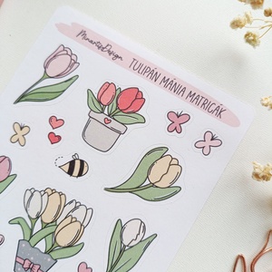 Matricaív - tavaszi tulipán matricák - otthon & életmód - papír, írószer - matrica, matrica csomag - Meska.hu