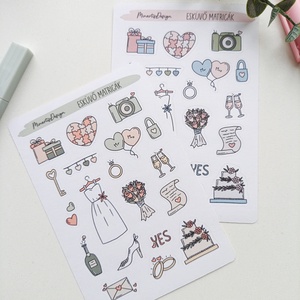 Matricaív - esküvő tervező matricák - otthon & életmód - papír, írószer - matrica, matrica csomag - Meska.hu