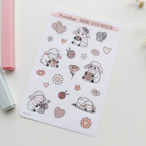 Matricaív - gofris bárány matricák - otthon & életmód - papír, írószer - matrica, matrica csomag - Meska.hu