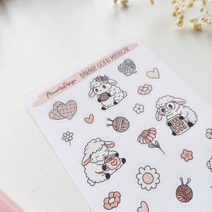 Matricaív - gofris bárány matricák - otthon & életmód - papír, írószer - matrica, matrica csomag - Meska.hu