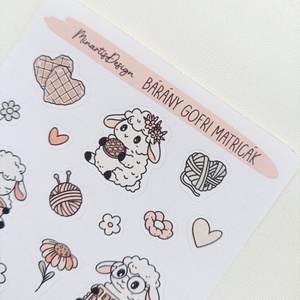 Matricaív - gofris bárány matricák - otthon & életmód - papír, írószer - matrica, matrica csomag - Meska.hu