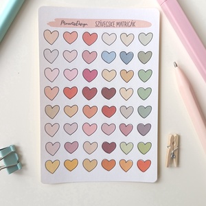 Matricaív -  szivecskék, Otthon & Életmód, Papír, írószer, Matrica, matrica csomag, Fotó, grafika, rajz, illusztráció, MESKA