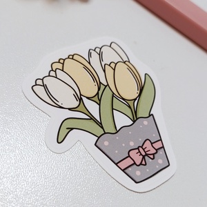 Tavaszi tulipán vinyl matrica , Otthon & Életmód, Papír, írószer, Matrica, matrica csomag, Fotó, grafika, rajz, illusztráció, MESKA