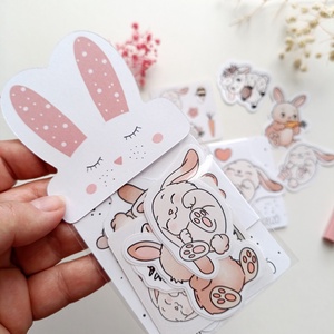 Húsvéti nyuszis ajándék könyvjelző és matrica csomag, Könyv & Zene, Könyvjelző, Papírművészet, MESKA